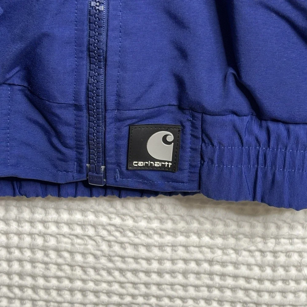 Vintage Carhartt Jacket Mens L -Blue Waterproof Fleece Lined Bomber  J72 COB-90s